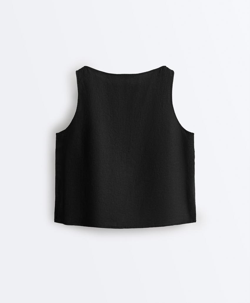 Квадратный топ из 100%-го льна