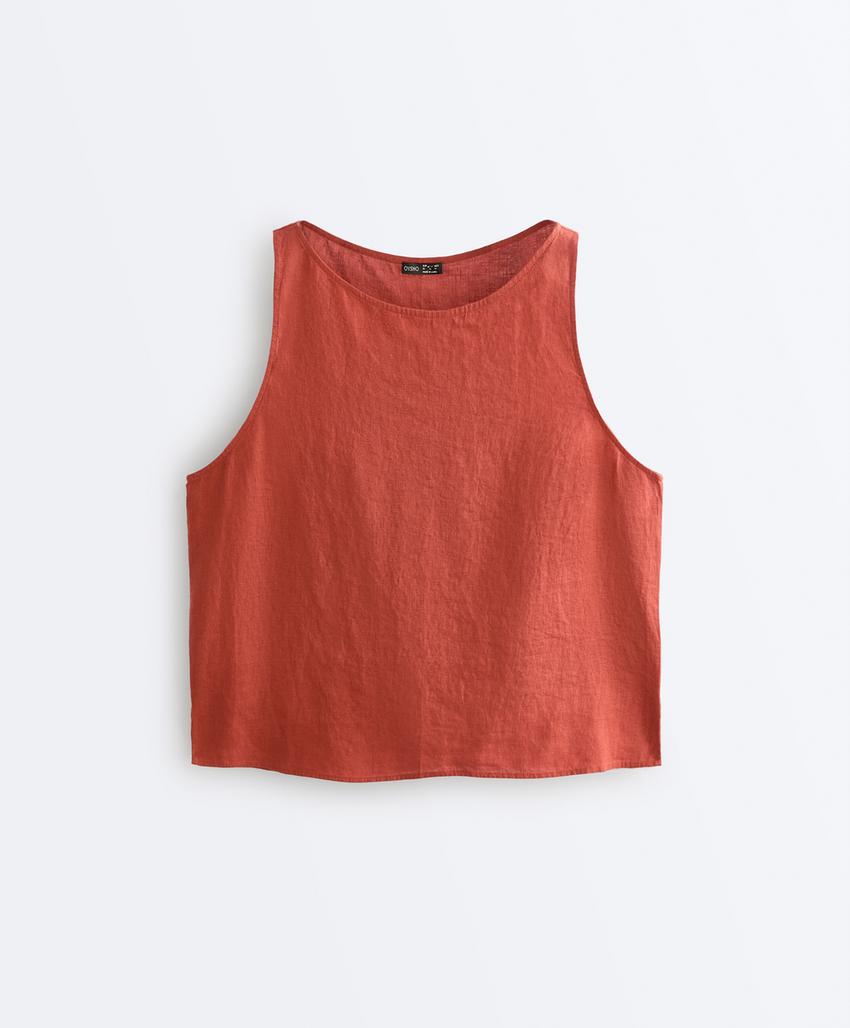 Квадратный топ из 100%-го льна