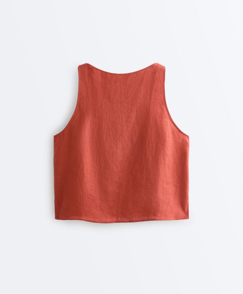 Квадратный топ из 100%-го льна