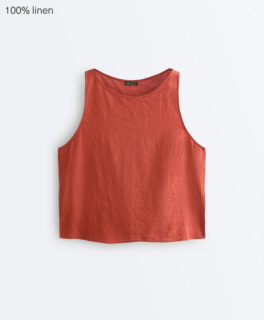 Квадратный топ из 100%-го льна