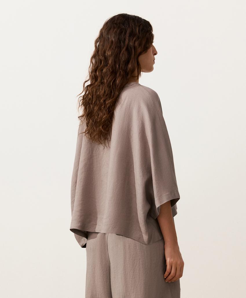 Рубашка с короткими рукавами из 100%-го льна