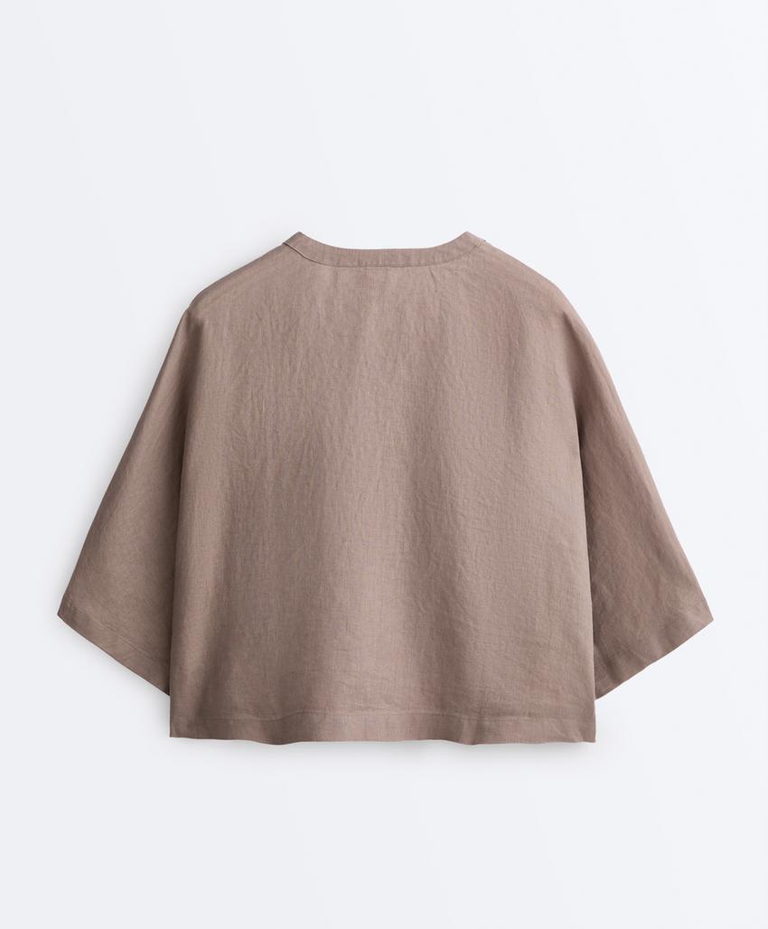 Рубашка с короткими рукавами из 100%-го льна