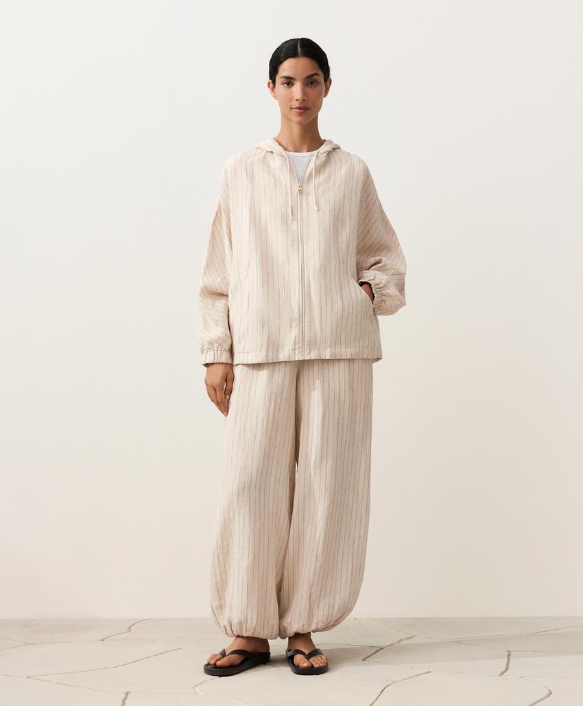 Куртка из 100%-го льна с капюшоном