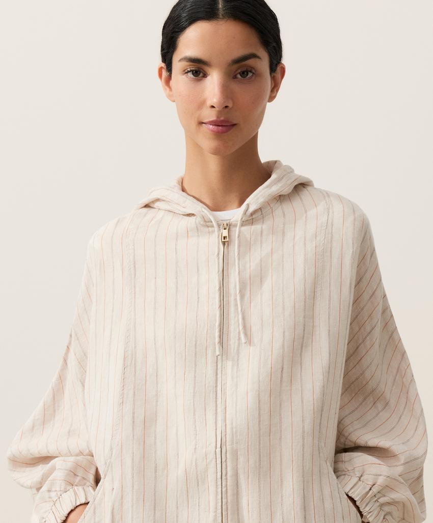 Куртка из 100%-го льна с капюшоном