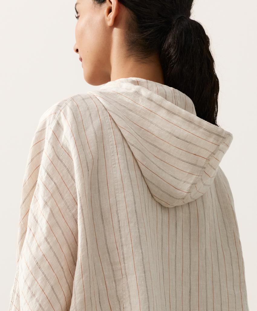 Куртка из 100%-го льна с капюшоном