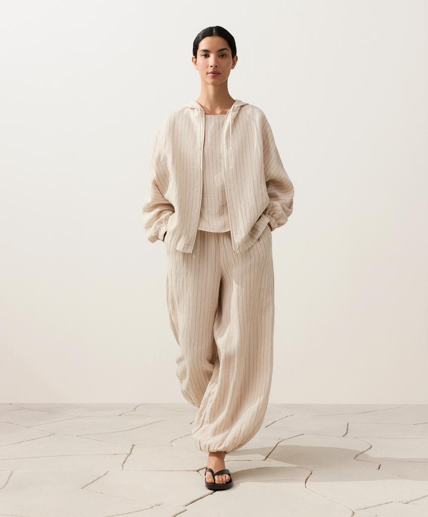 Куртка из 100%-го льна с капюшоном