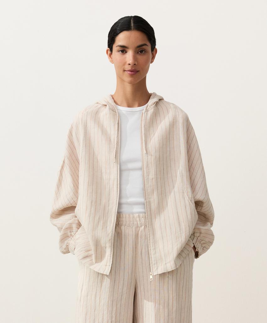 Куртка из 100%-го льна с капюшоном