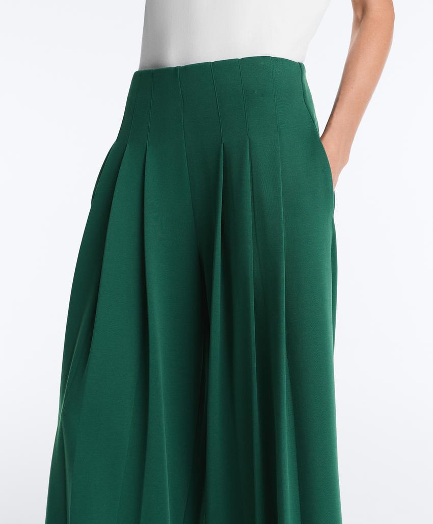 Брюки wide leg из хлопка пике в складку