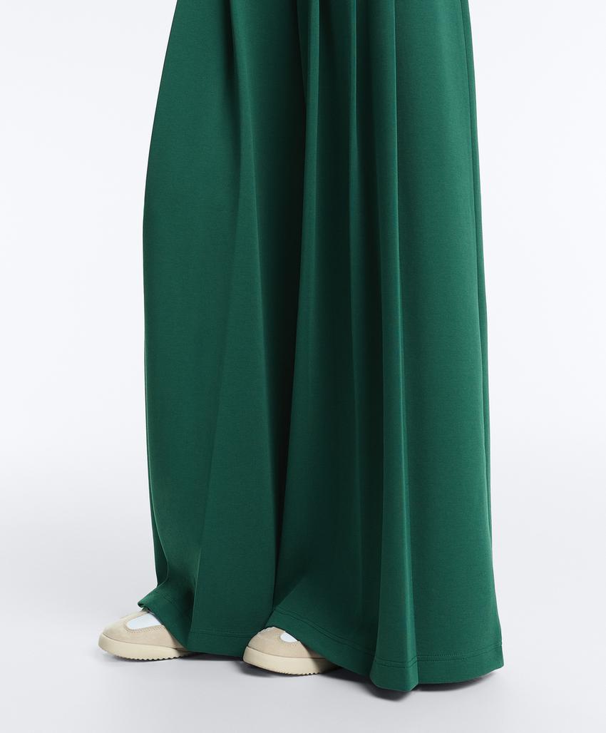 Брюки wide leg из хлопка пике в складку