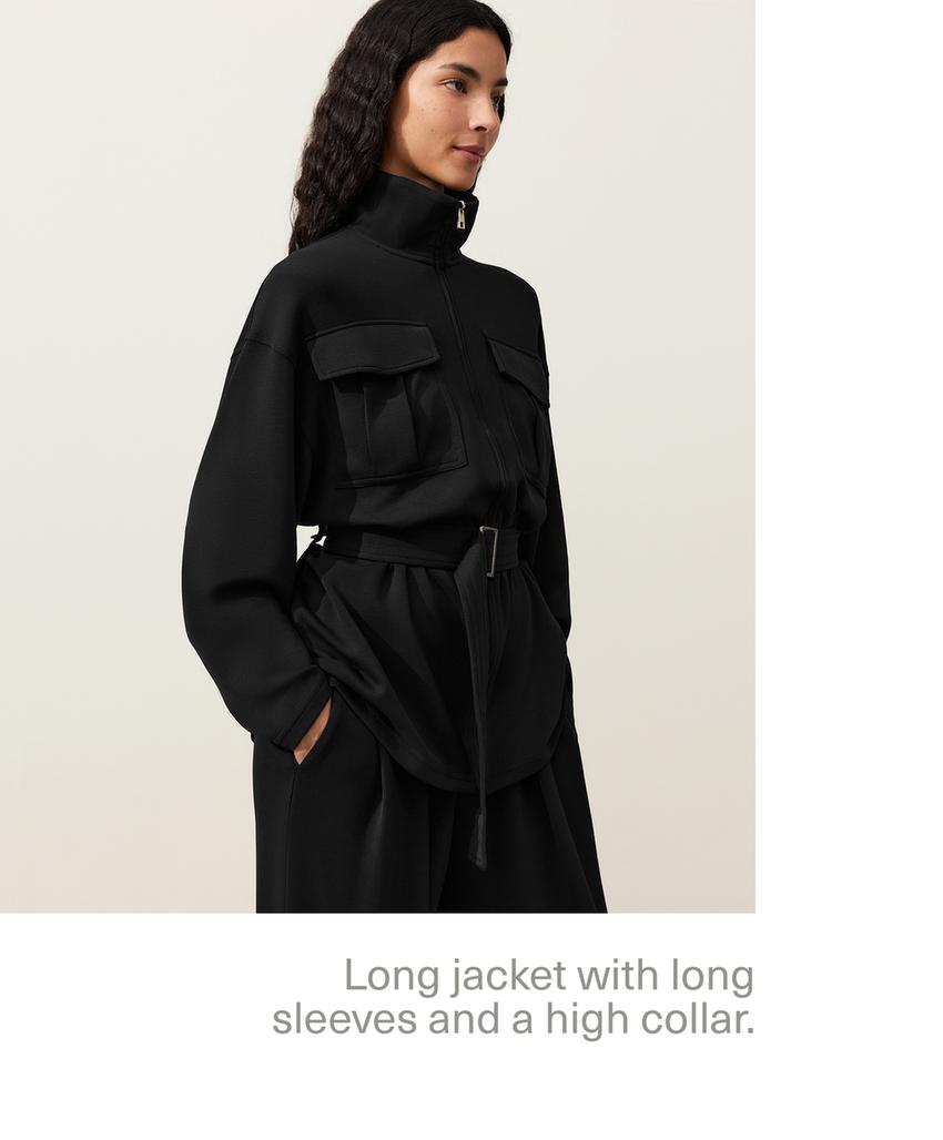 Длинная куртка с поясом из мягкой ткани с модалом