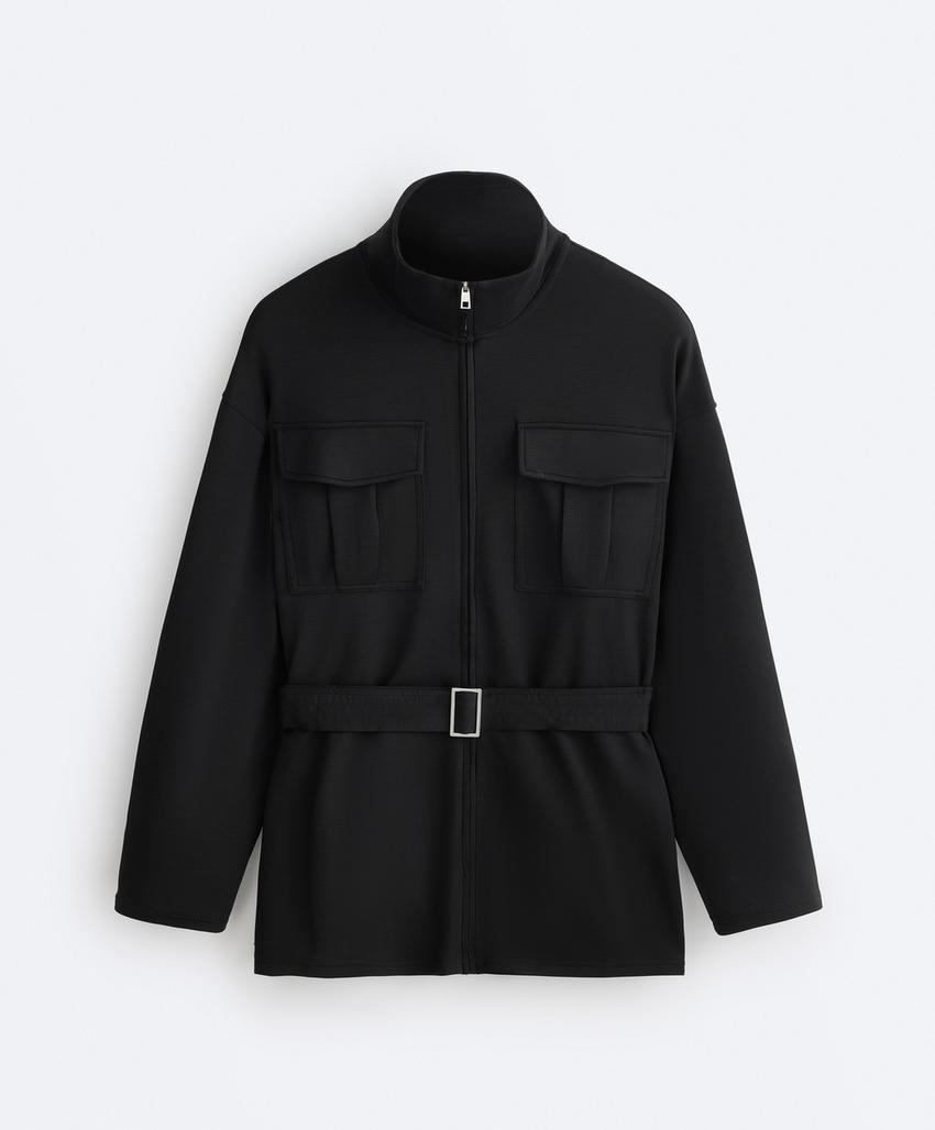 Длинная куртка с поясом из мягкой ткани с модалом