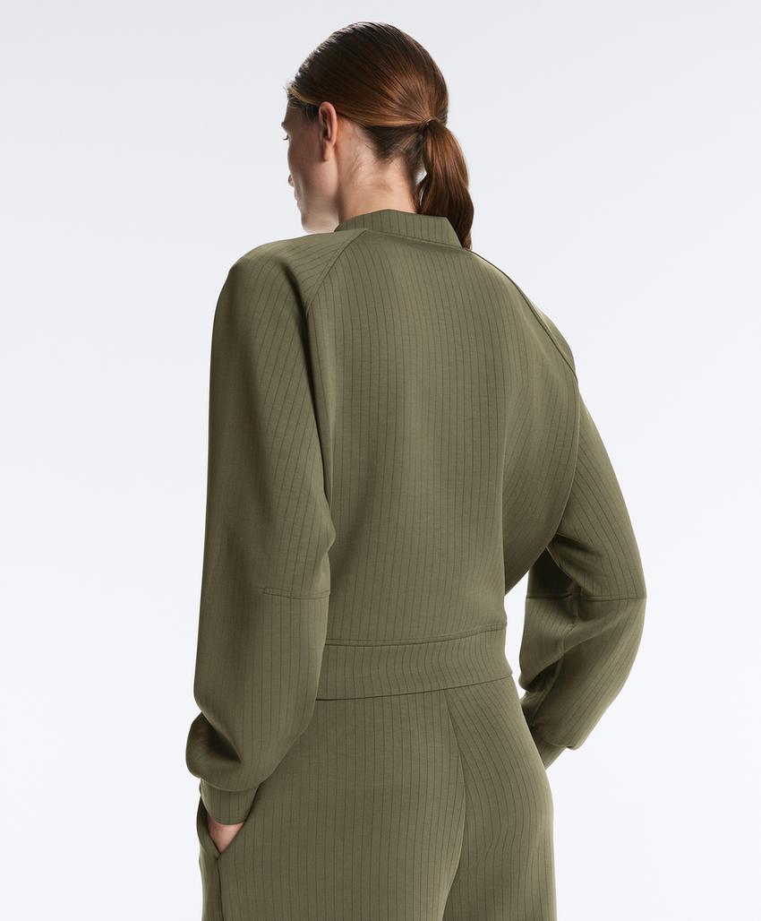 Куртка-бомбер в полоску из мягкой ткани с модалом