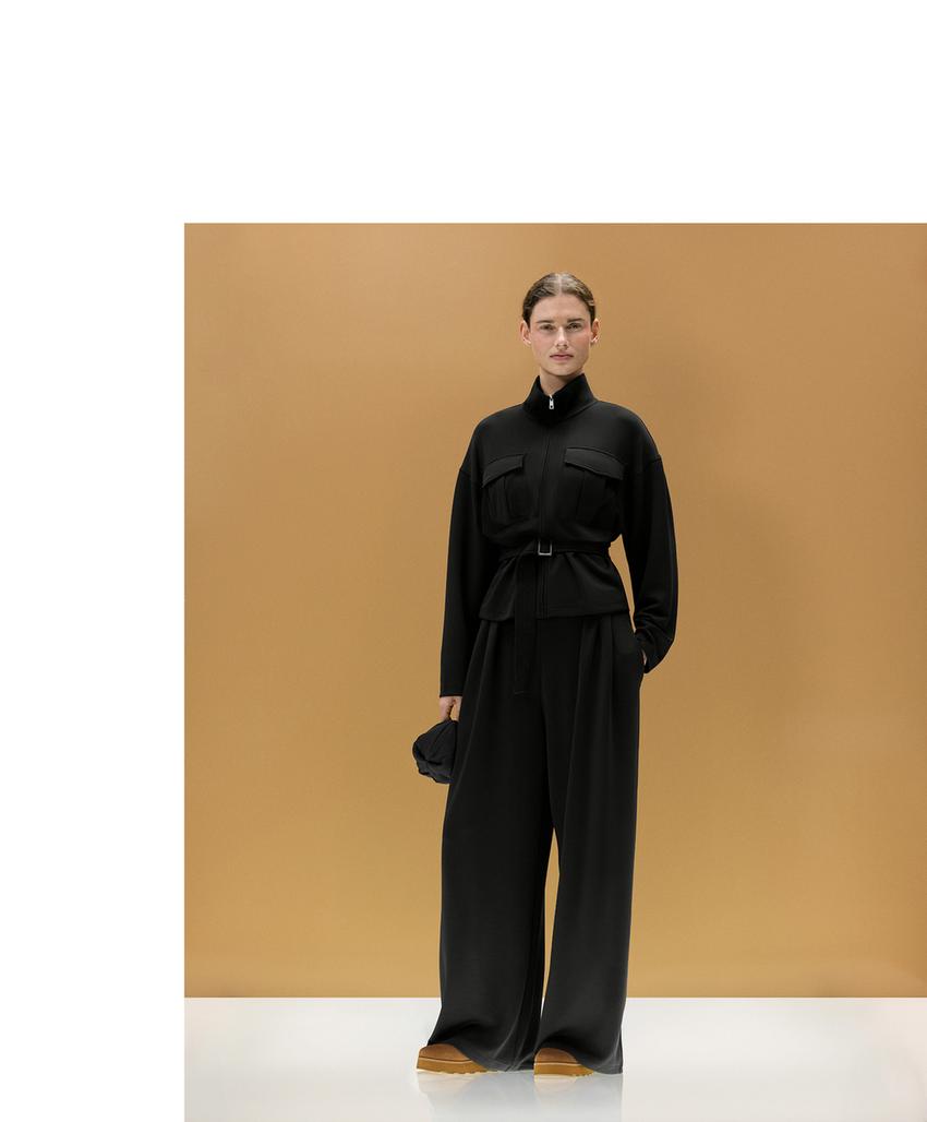 Широкие брюки со складками на талии из мягкой ткани с модалом