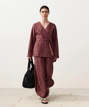 Рубашка кимоно из 100% льна- Заказать в России