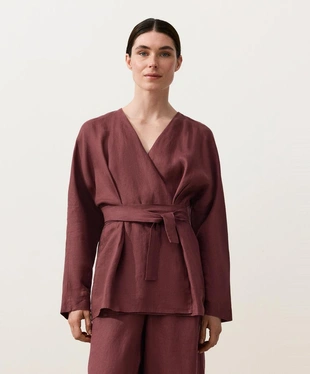 Рубашка кимоно из 100% льна- Заказать в России