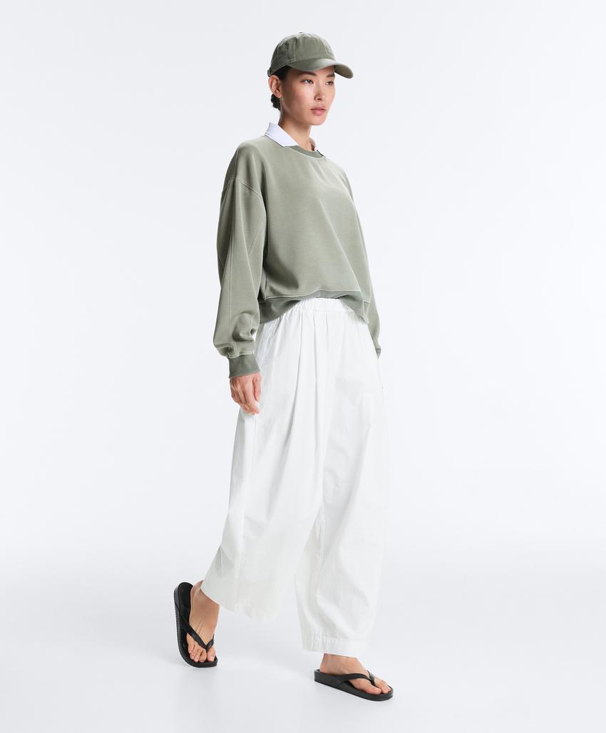 Толстовка с круглым вырезом из мягкой ткани с модалом