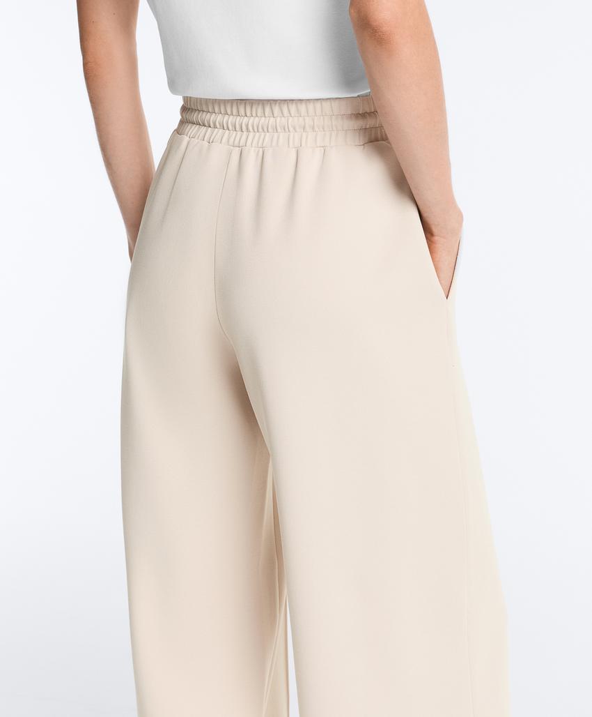 Прямые брюки пике с рельефным швом из хлопка