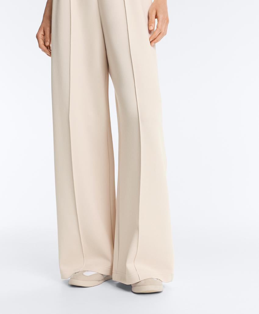 Прямые брюки пике с рельефным швом из хлопка