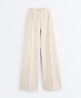 Прямые брюки пике с рельефным швом из хлопка- Заказать в России