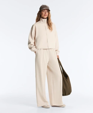 Прямые брюки пике с рельефным швом из хлопка- Заказать в России