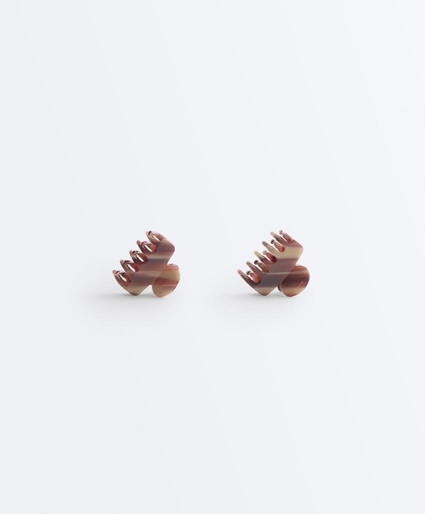 2 средних заколки для волос с принтом