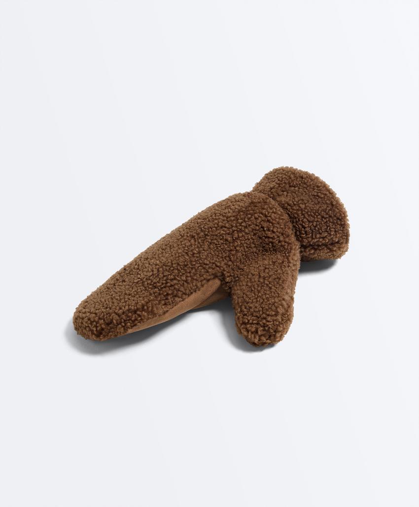 Рукавицы из искусственной овчины со шнурком