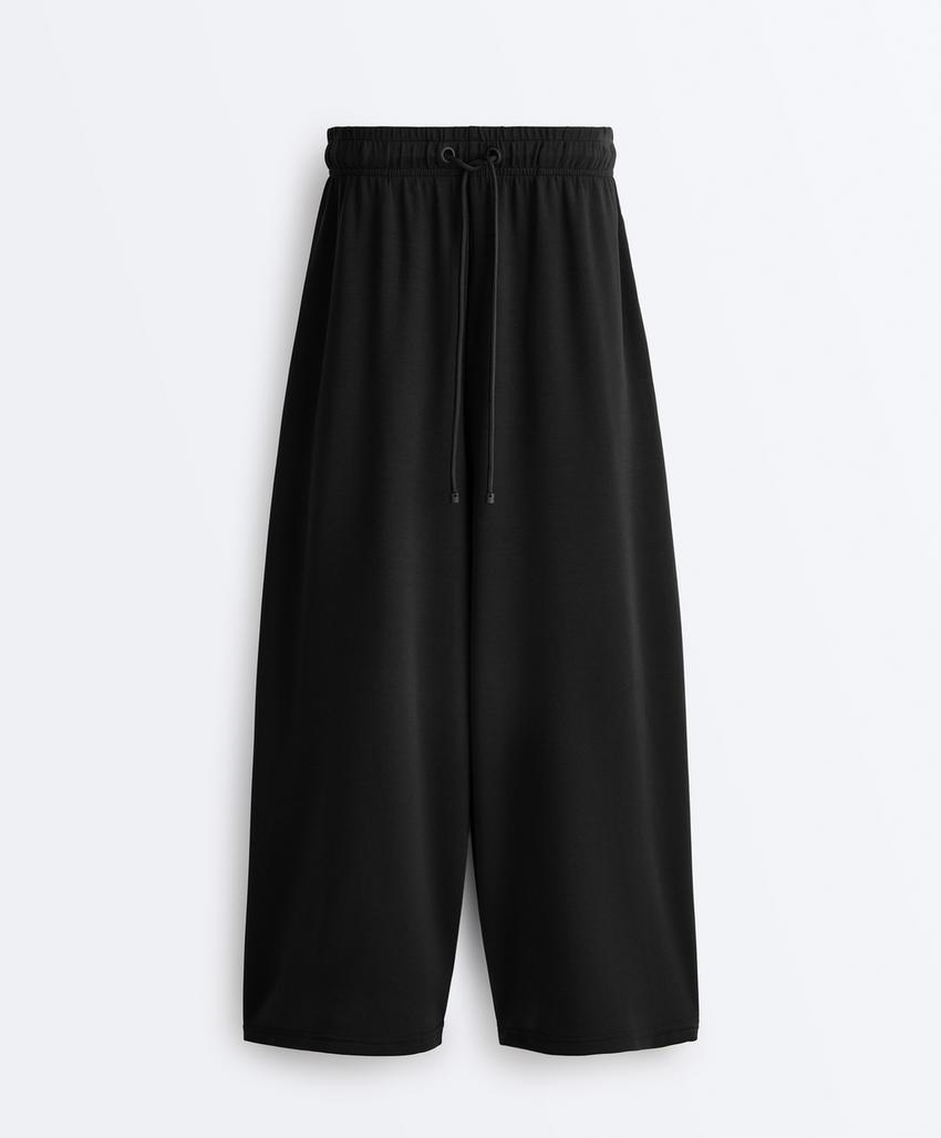 Широкие брюки Crop из мягкого модала