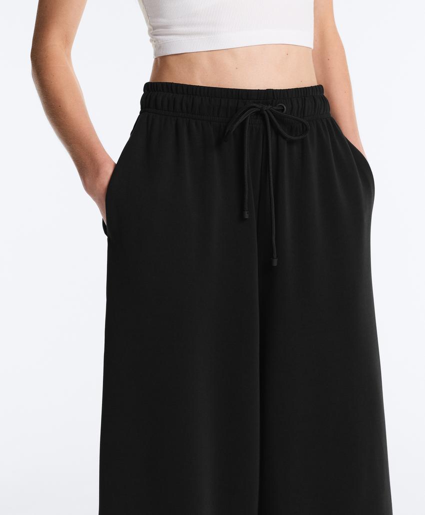 Широкие брюки Crop из мягкого модала