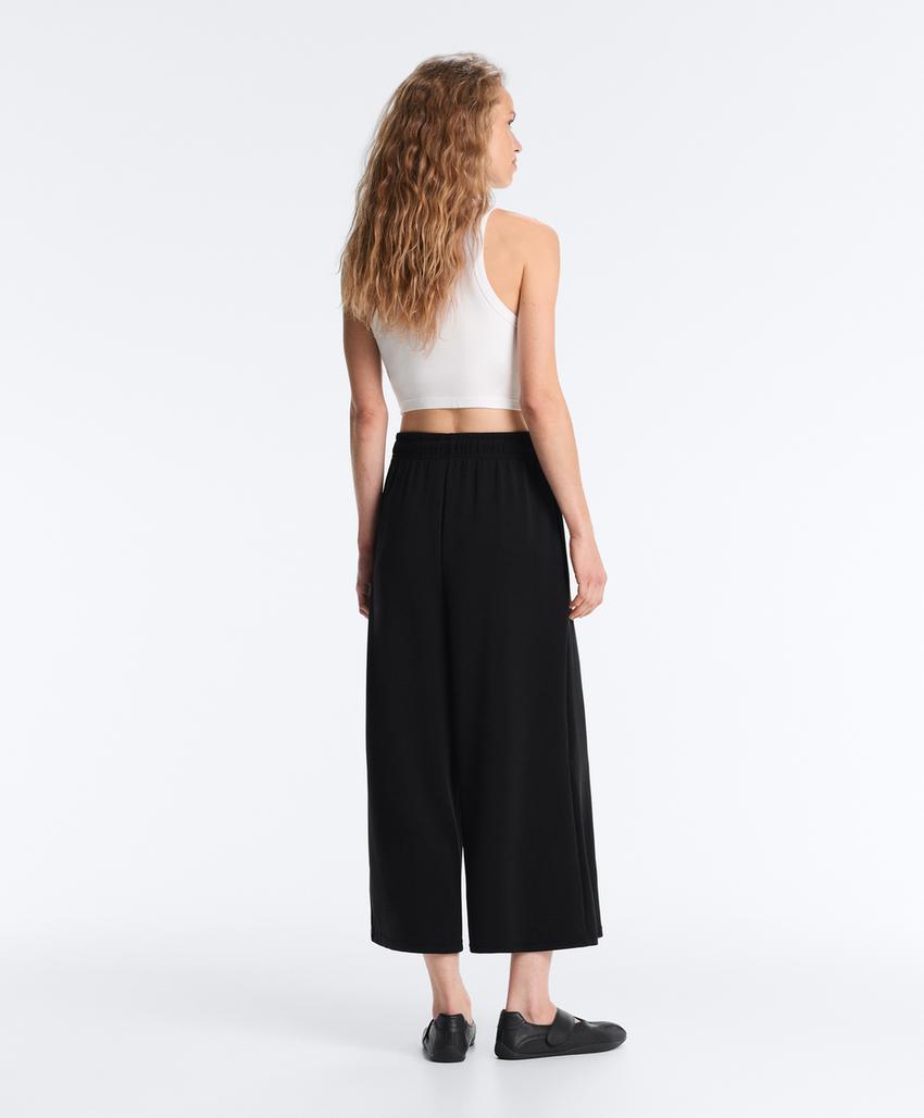 Широкие брюки Crop из мягкого модала
