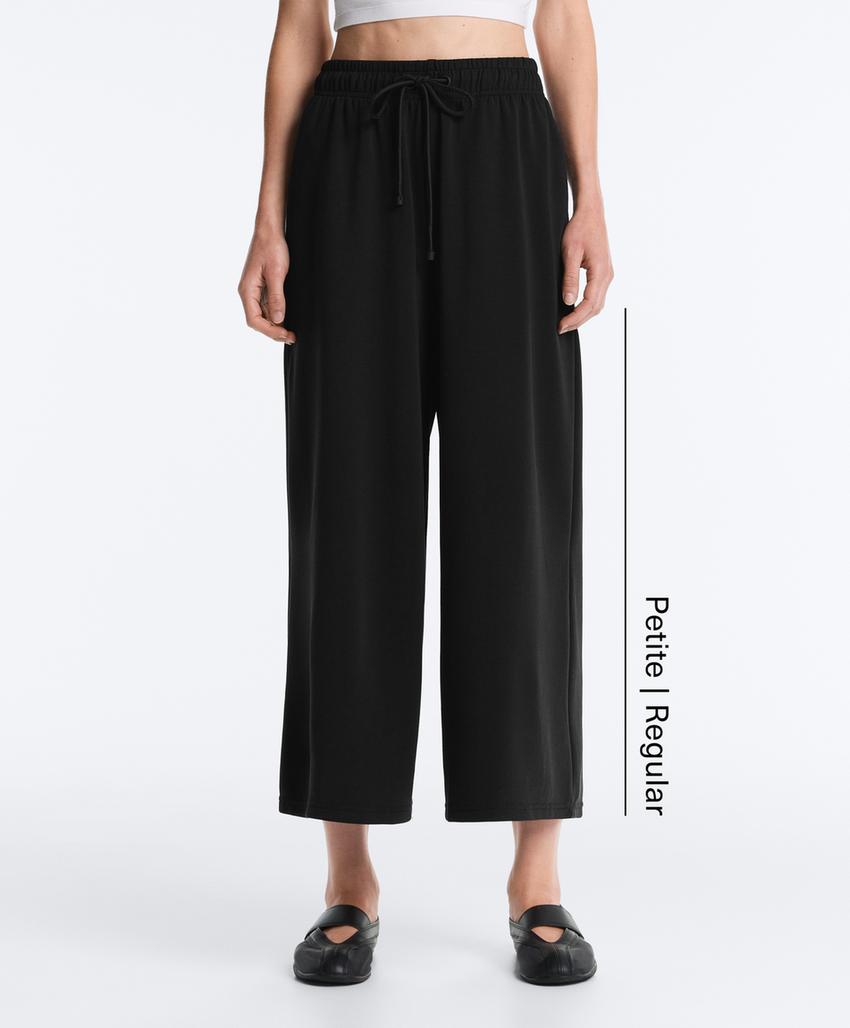 Широкие брюки Crop из мягкого модала