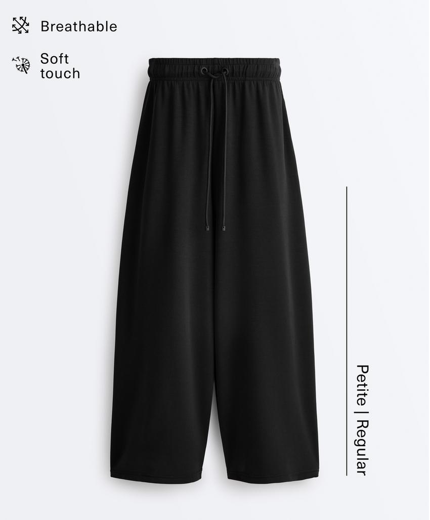 Широкие брюки Crop из мягкого модала