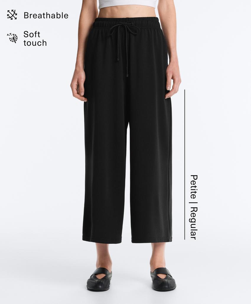 Широкие брюки Crop из мягкого модала