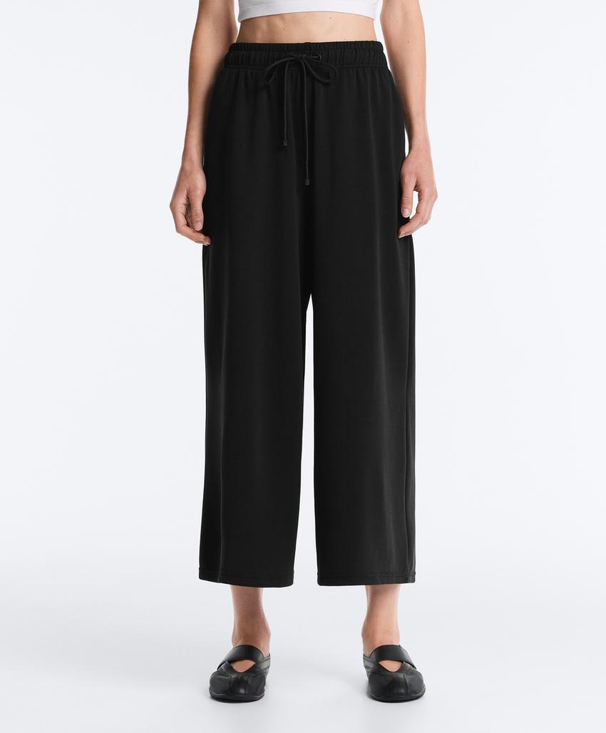 Широкие брюки Crop из мягкого модала