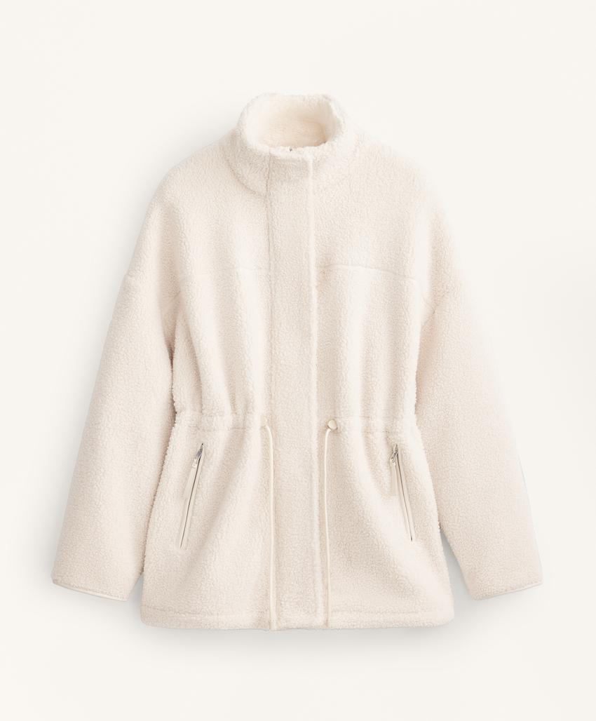 Куртка из искусственной овчины с регулируемой талией