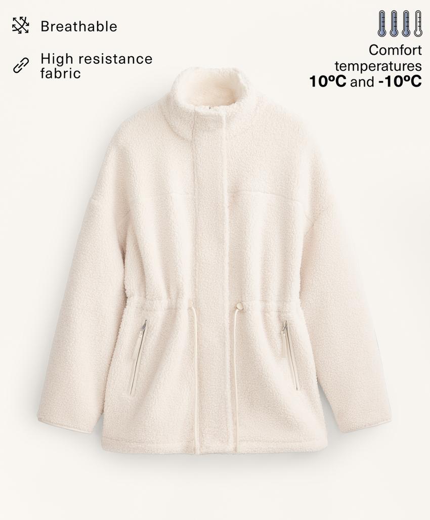 Куртка из искусственной овчины с регулируемой талией