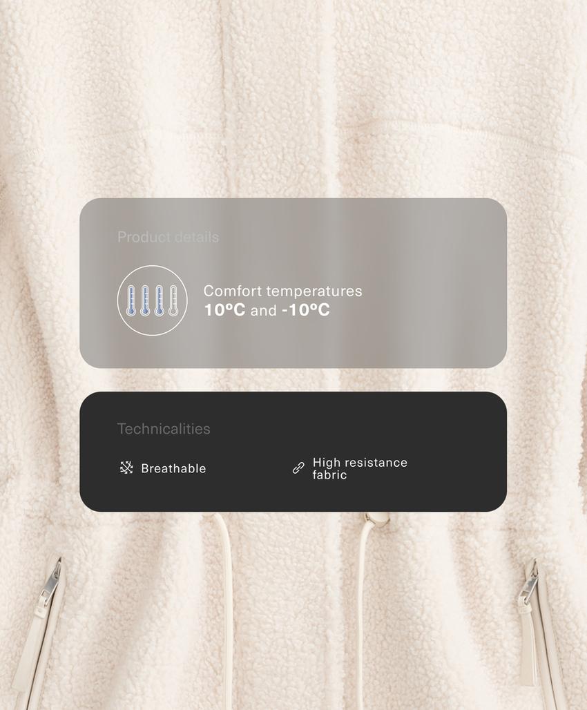 Куртка из искусственной овчины с регулируемой талией