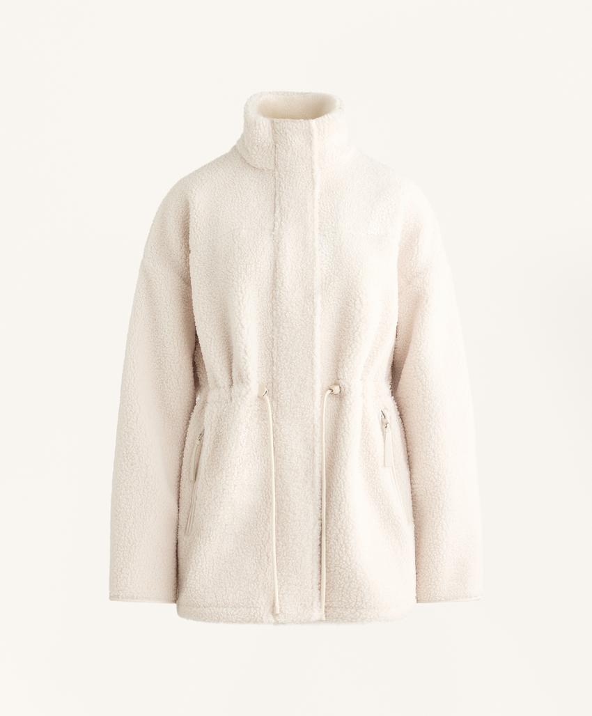 Куртка из искусственной овчины с регулируемой талией