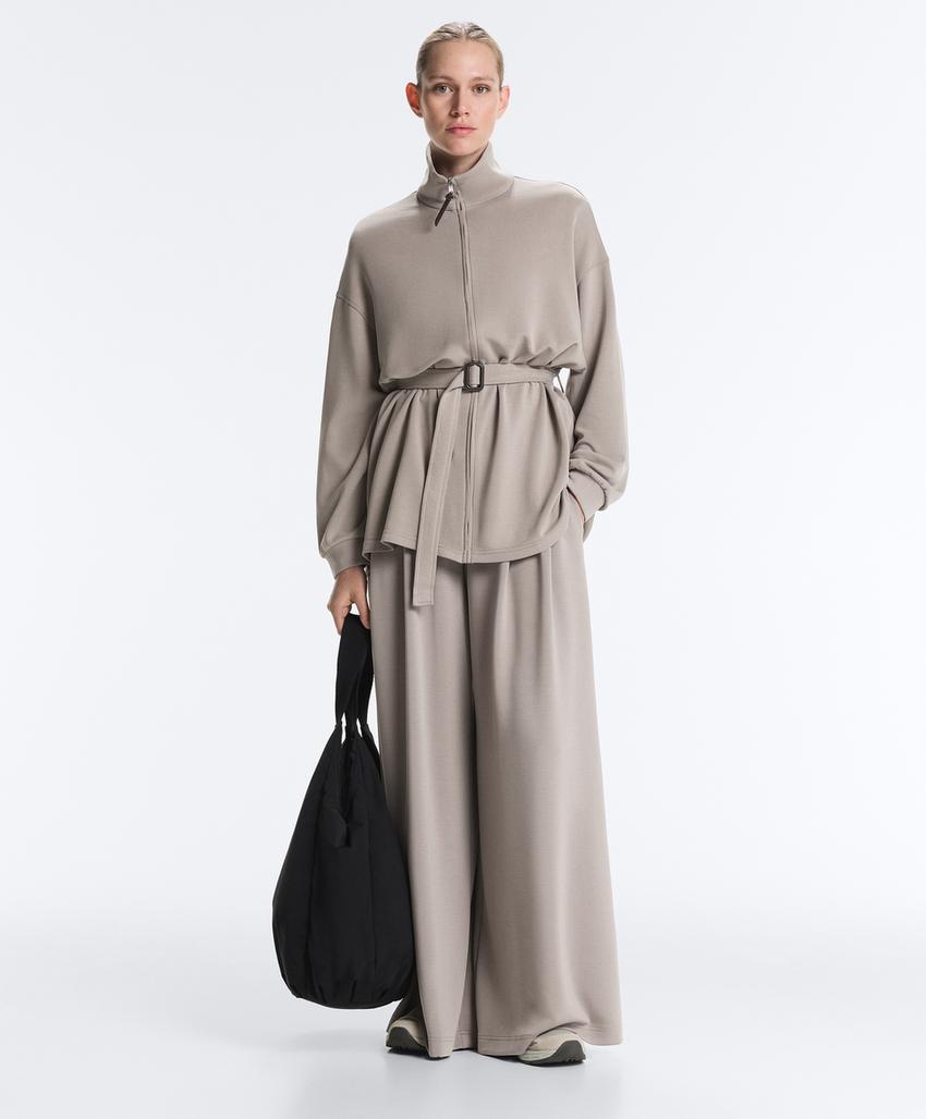 Длинная куртка-корсет с поясом из мягкой ткани с модалом