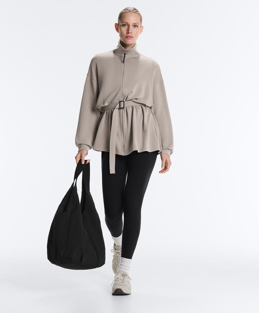 Длинная куртка-корсет с поясом из мягкой ткани с модалом