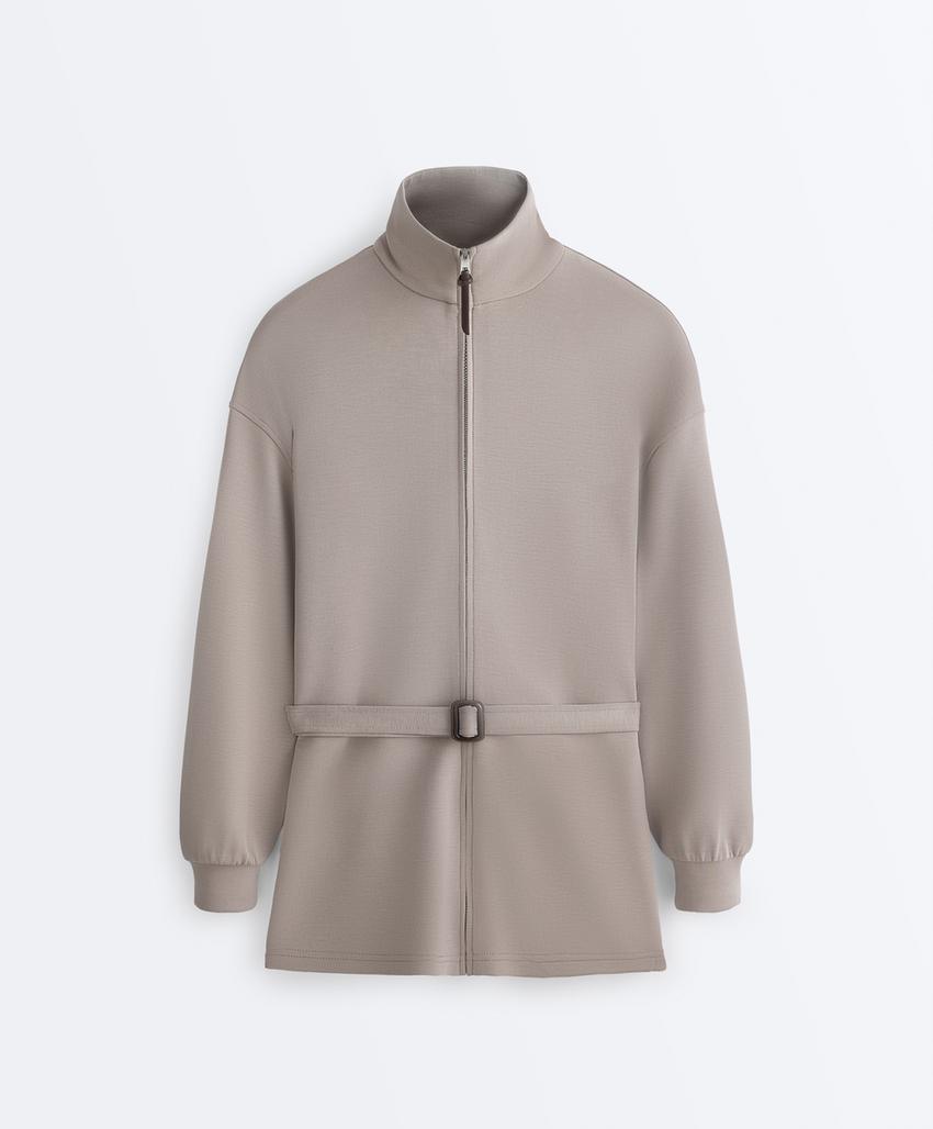 Длинная куртка-корсет с поясом из мягкой ткани с модалом