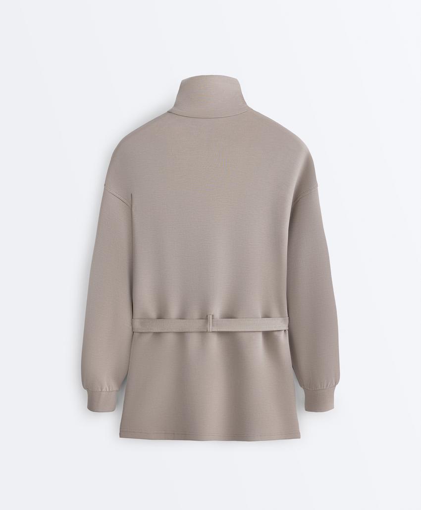 Длинная куртка-корсет с поясом из мягкой ткани с модалом