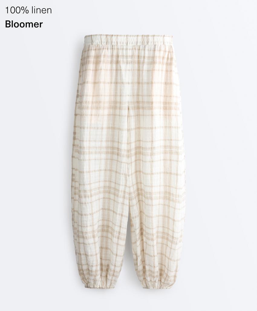 Брюки-блумеры из смесового льна и лиоцелла