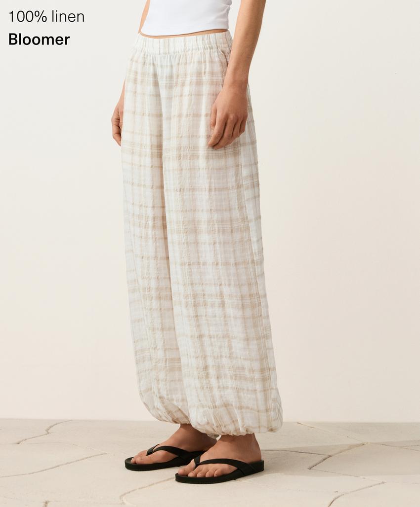 Брюки-блумеры из смесового льна и лиоцелла