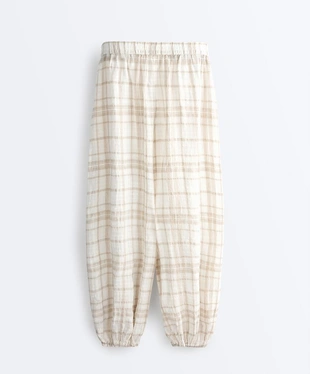 Брюки-блумеры из смесового льна и лиоцелла- Заказать в России