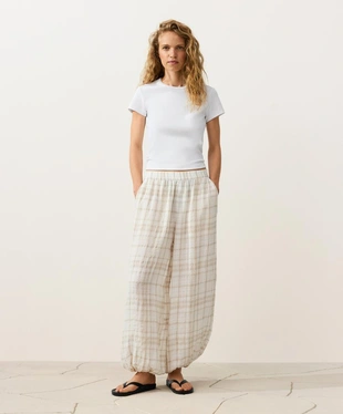 Брюки-блумеры из смесового льна и лиоцелла- Заказать в России