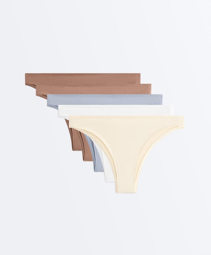 5 трусов бразильяна из смесового хлопка