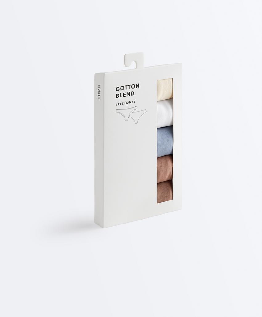 5 трусов бразильяна из смесового хлопка