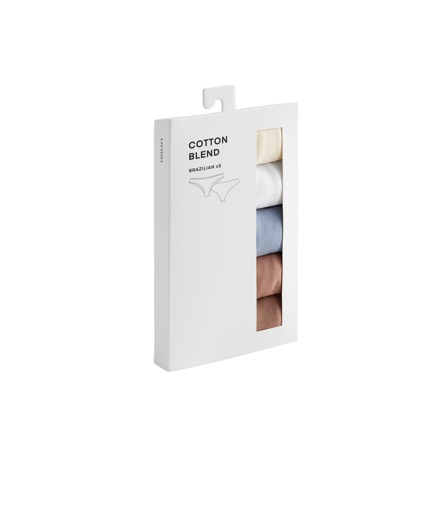 5 трусов бразильяна из смесового хлопка