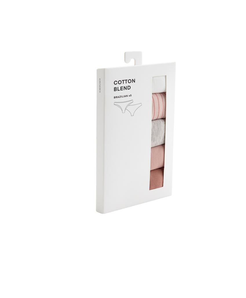 5 трусов бразильяна из смесового хлопка