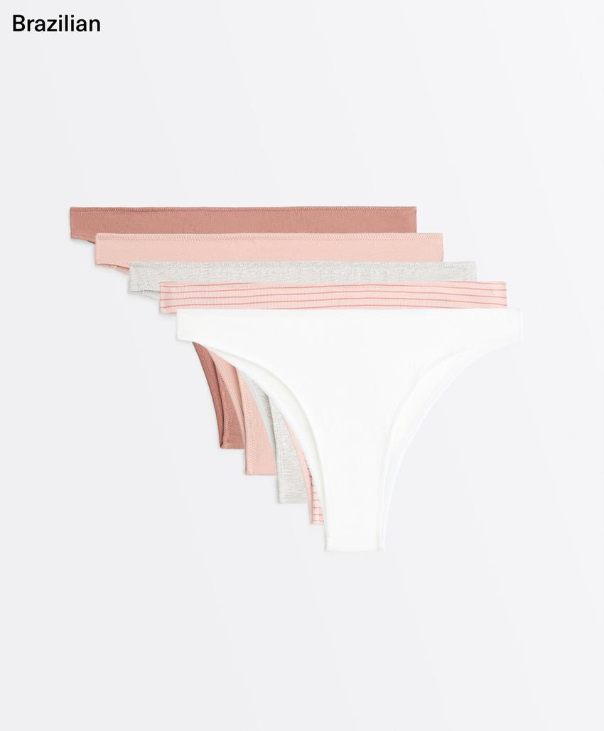 5 трусов бразильяна из смесового хлопка